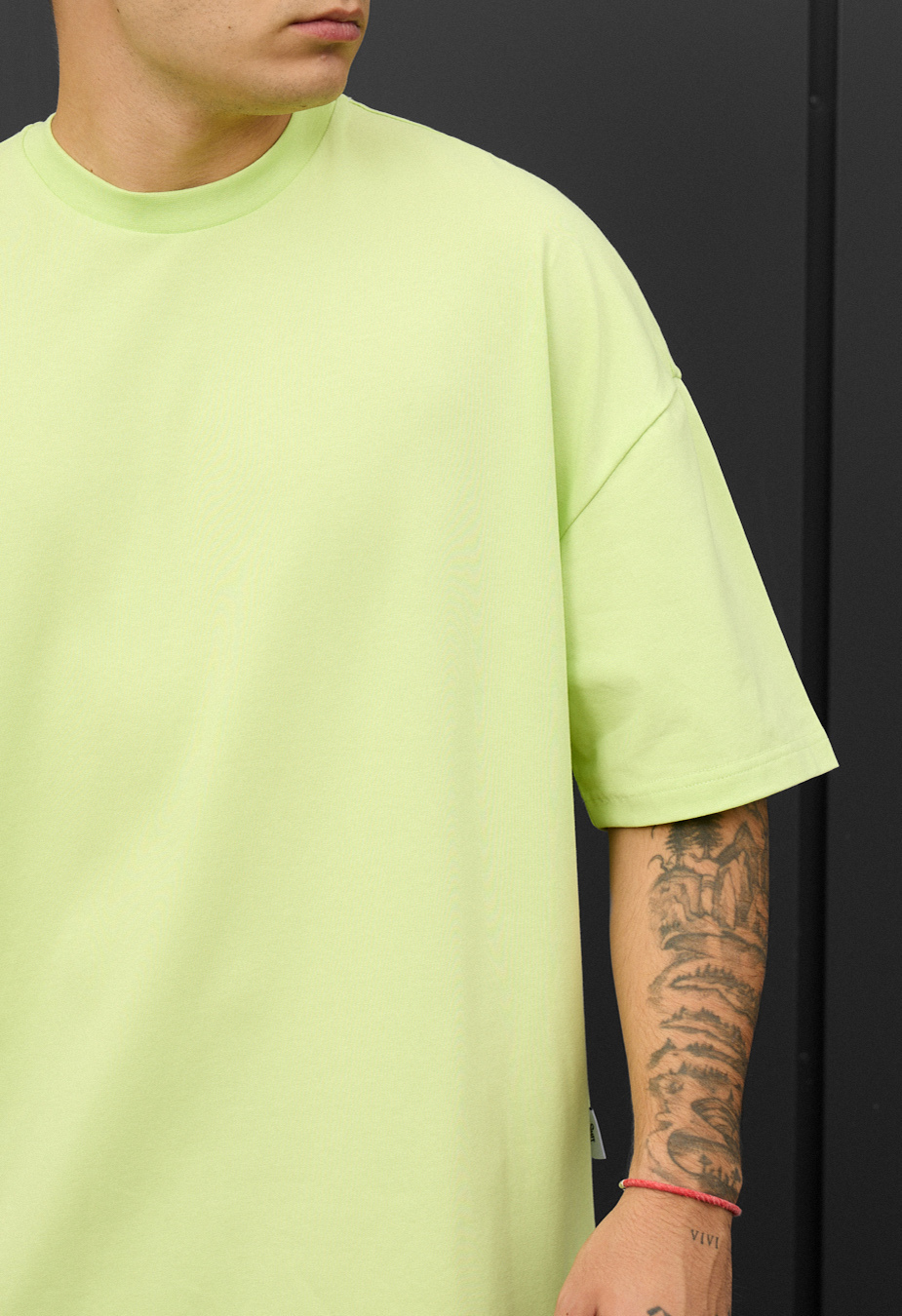 Tricou Staff light green oversize