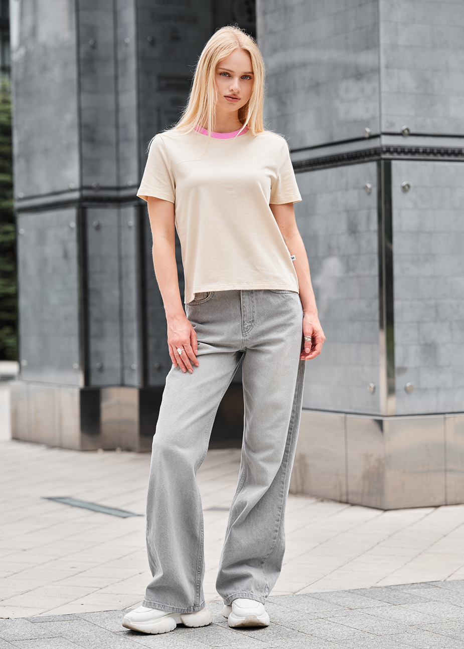 Tricou de damă Staff in milk & pink