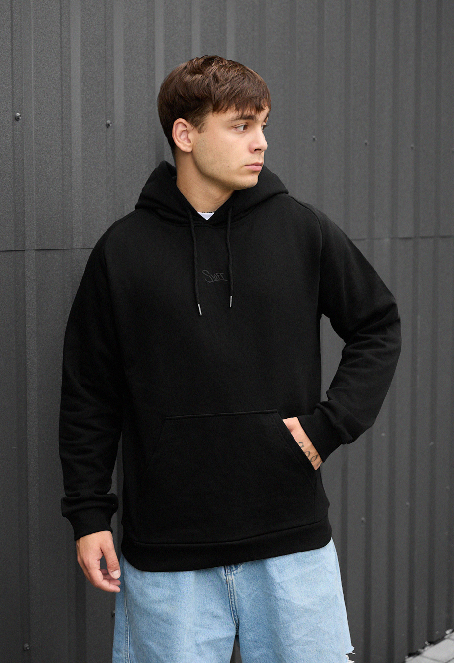 Hanorac Staff re black logo oversize
