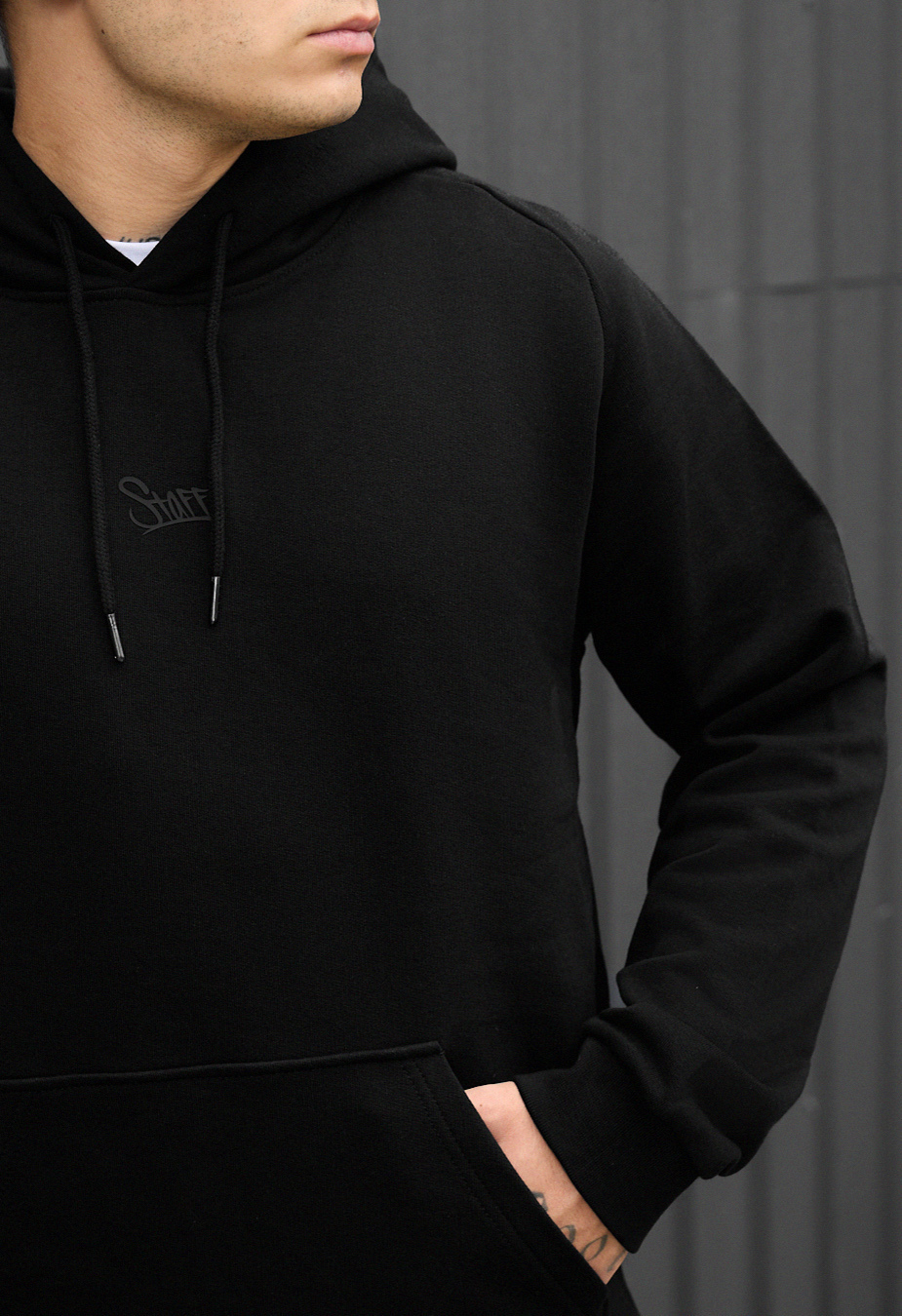 Hanorac Staff re black logo oversize
