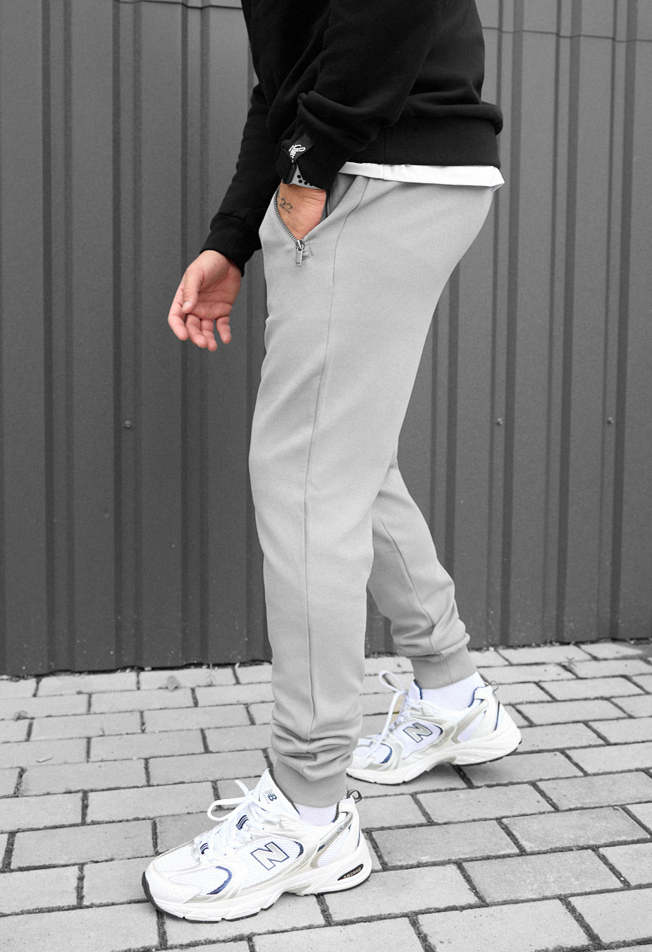 Pantaloni de trening Staff zem light gray
