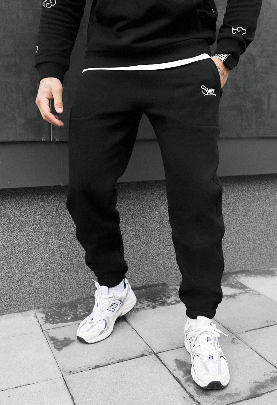Pantaloni de trening Staff nib black logo fleece