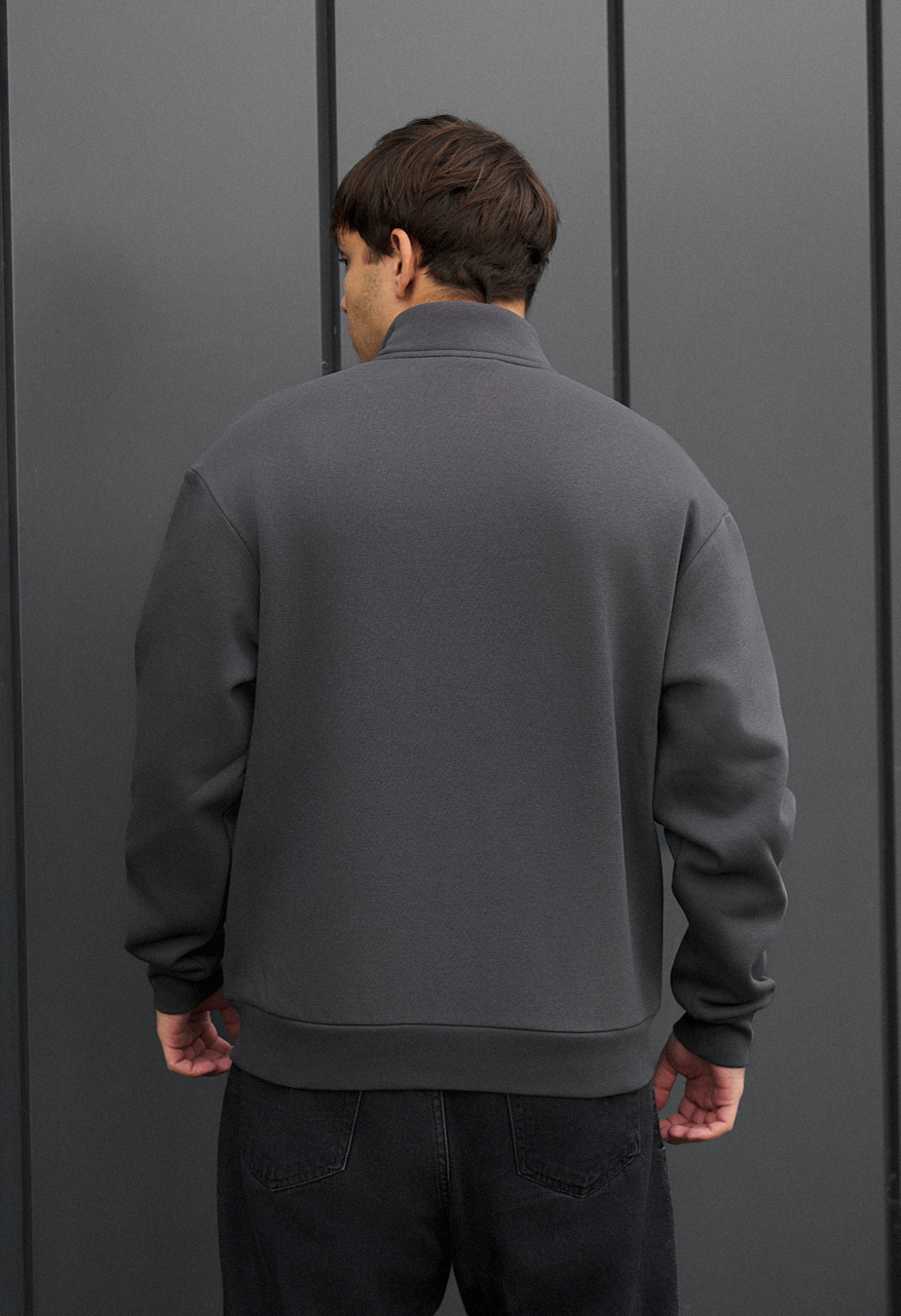 Bluză Staff chi dark gray logo oversize fleece