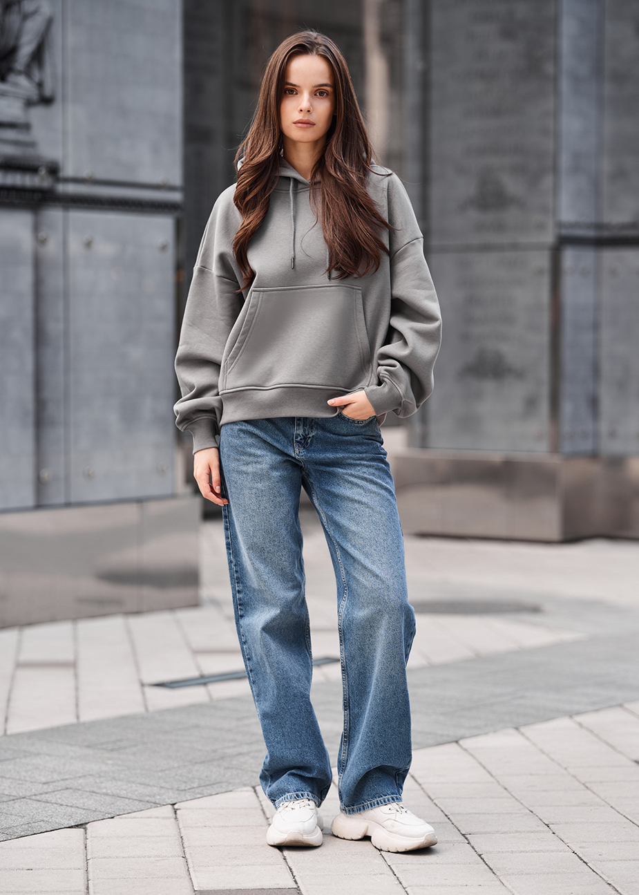 Hanorac de damă Staff ti gray oversize fleece