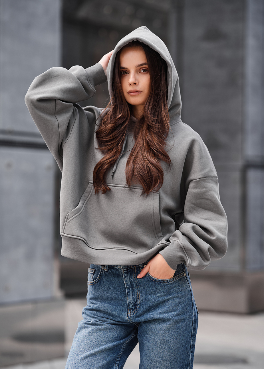 Hanorac de damă Staff ti gray oversize fleece
