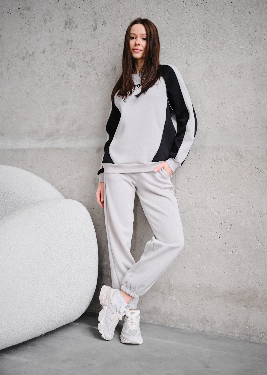 Costum de trening de damă Staff ram light gray & black logo fleece