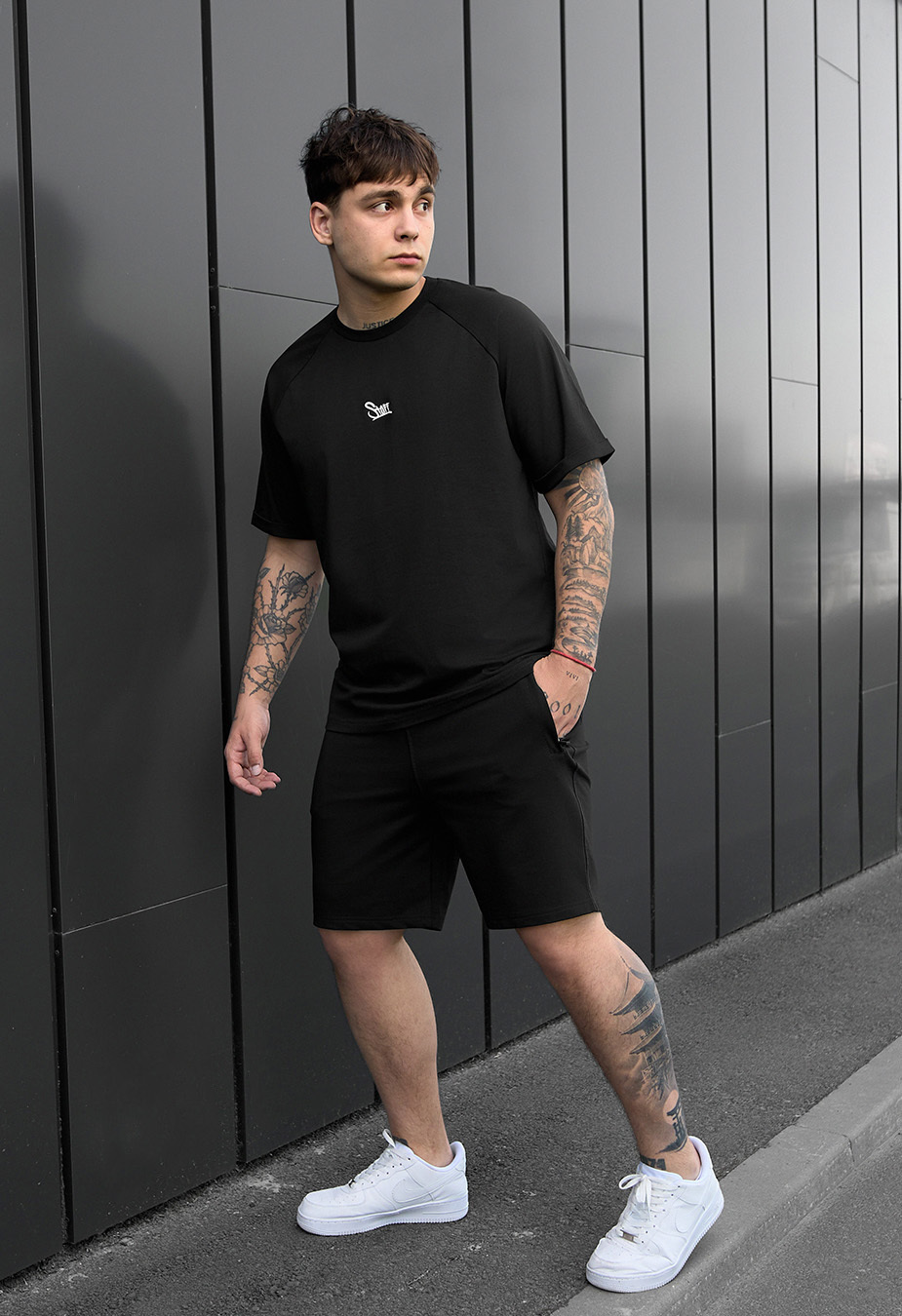 Set de vară tricou + pantaloni scurți Staff mb black