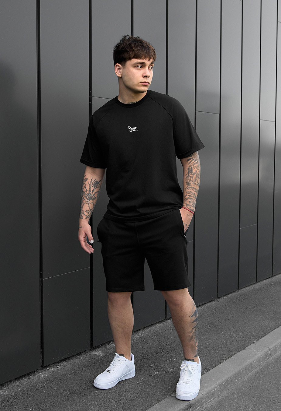 Set de vară tricou + pantaloni scurți Staff mb black