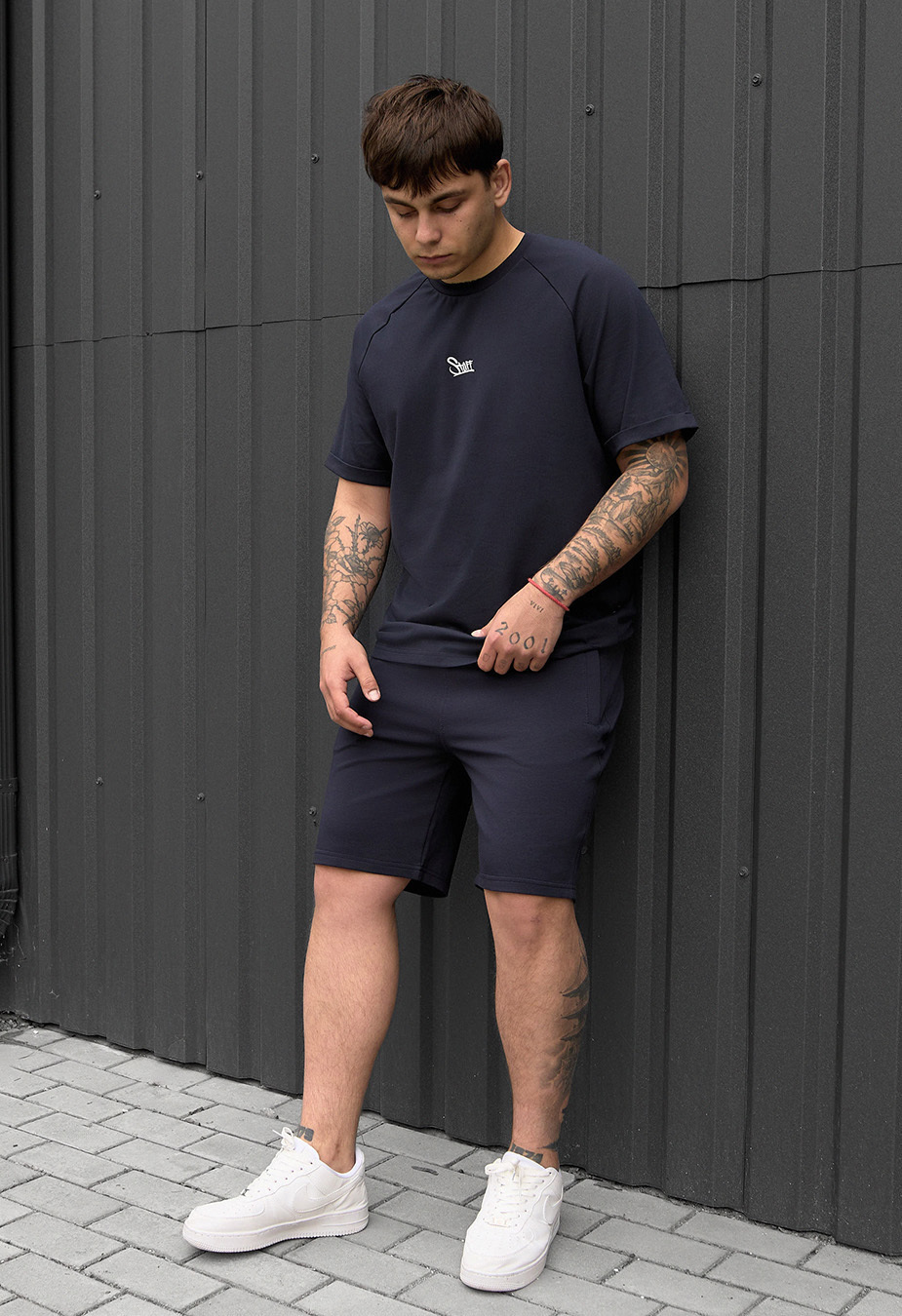Set de vară tricou + pantaloni scurți  Staff mb navy