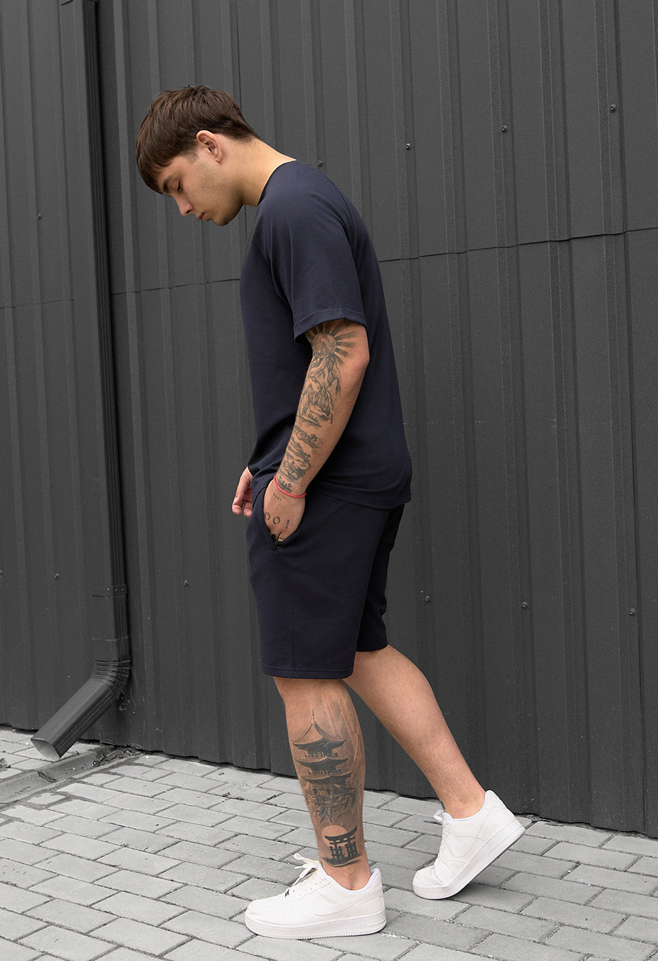 Set de vară tricou + pantaloni scurți  Staff mb navy