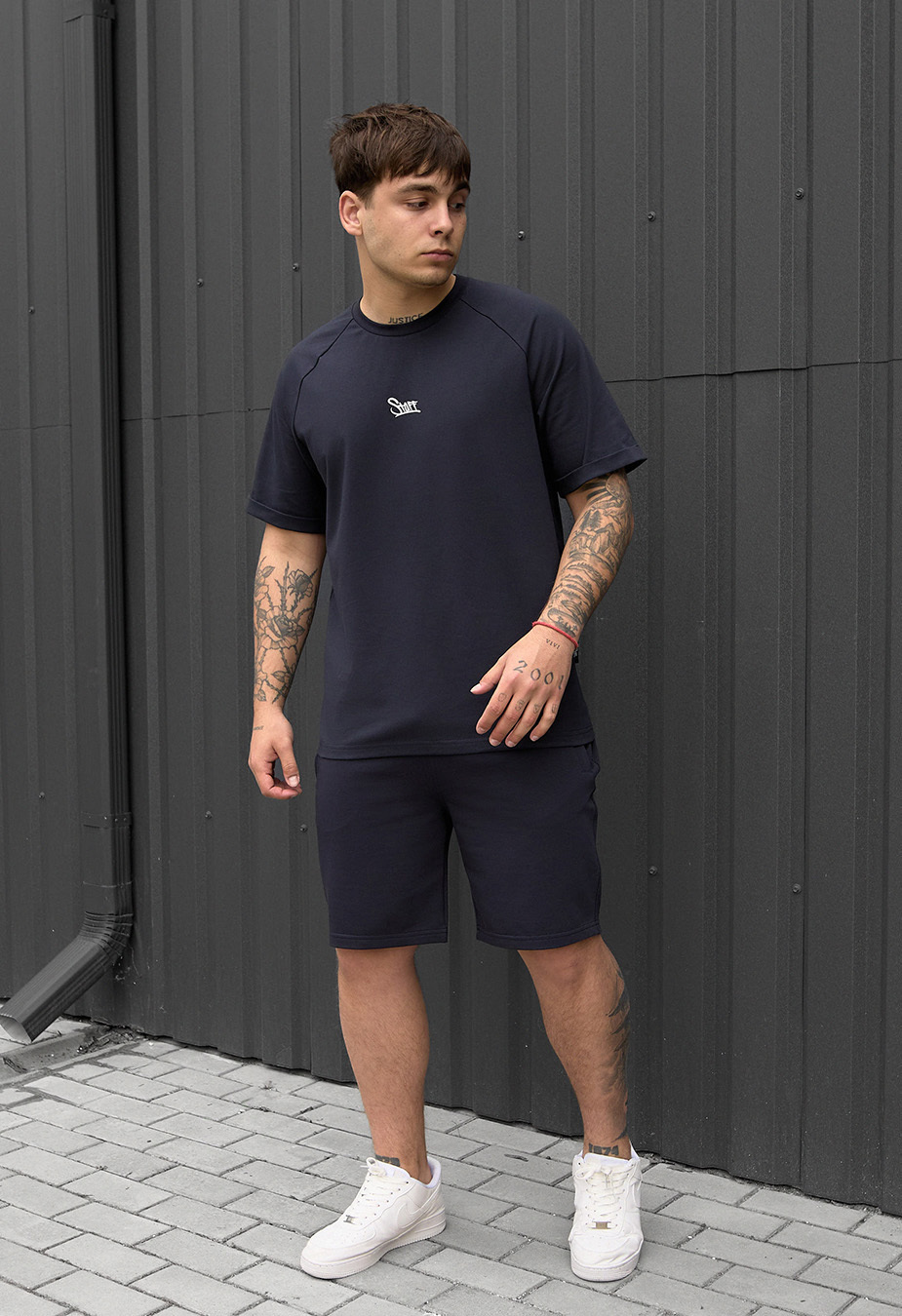 Set de vară tricou + pantaloni scurți  Staff mb navy