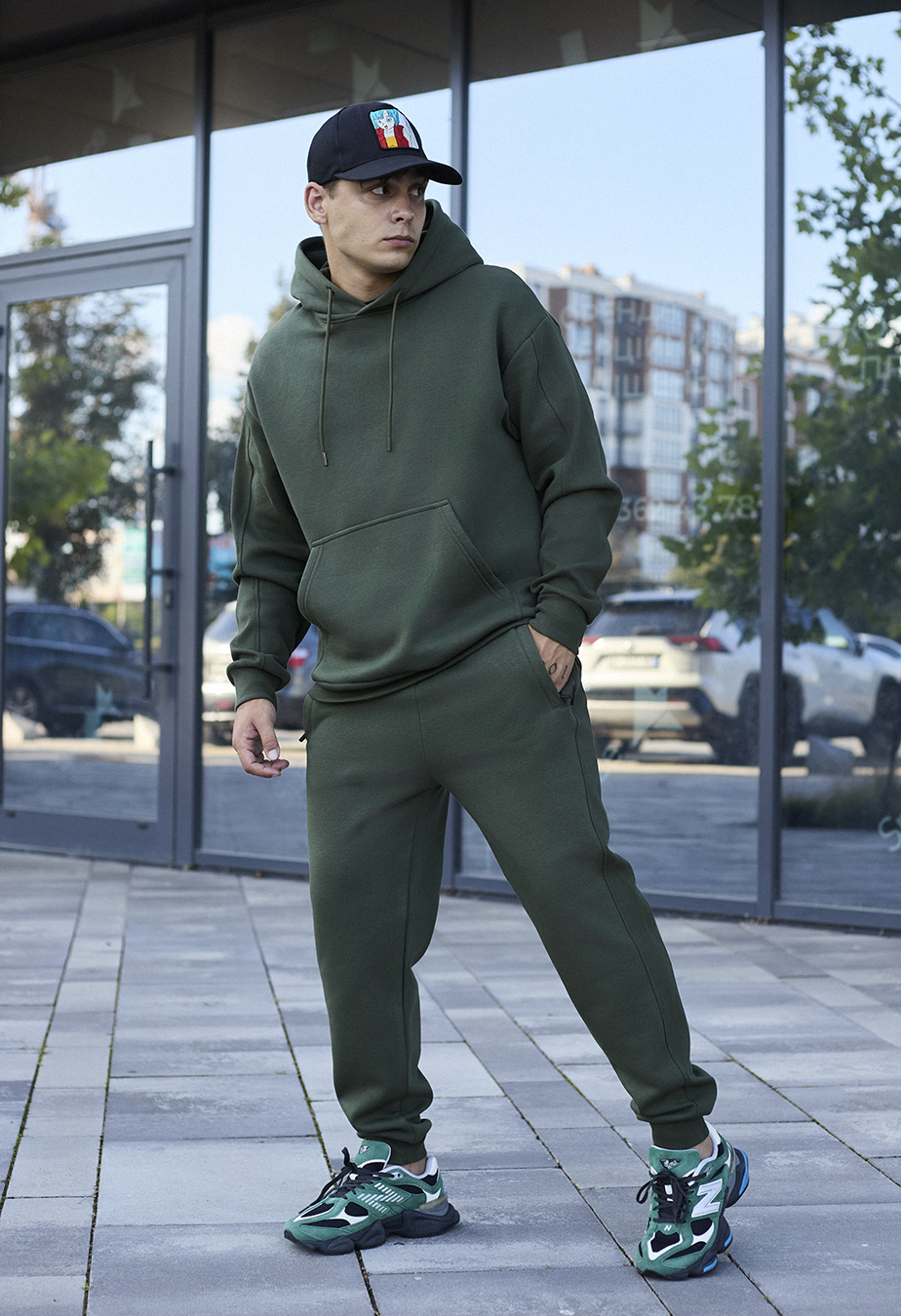 Costum de trening Staff jax khaki oversize fleece