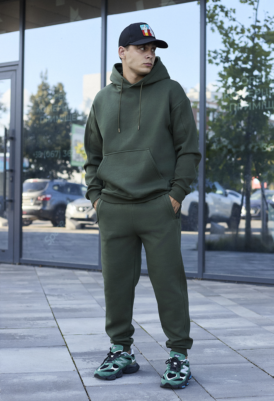 Costum de trening Staff jax khaki oversize fleece
