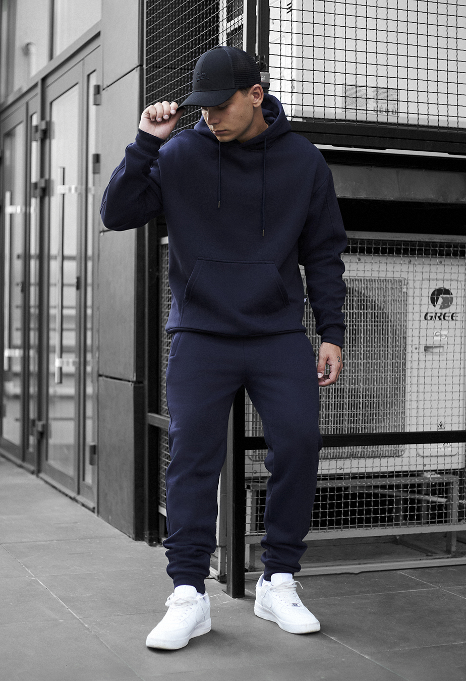 Costum de trening Staff jax navy oversize fleece