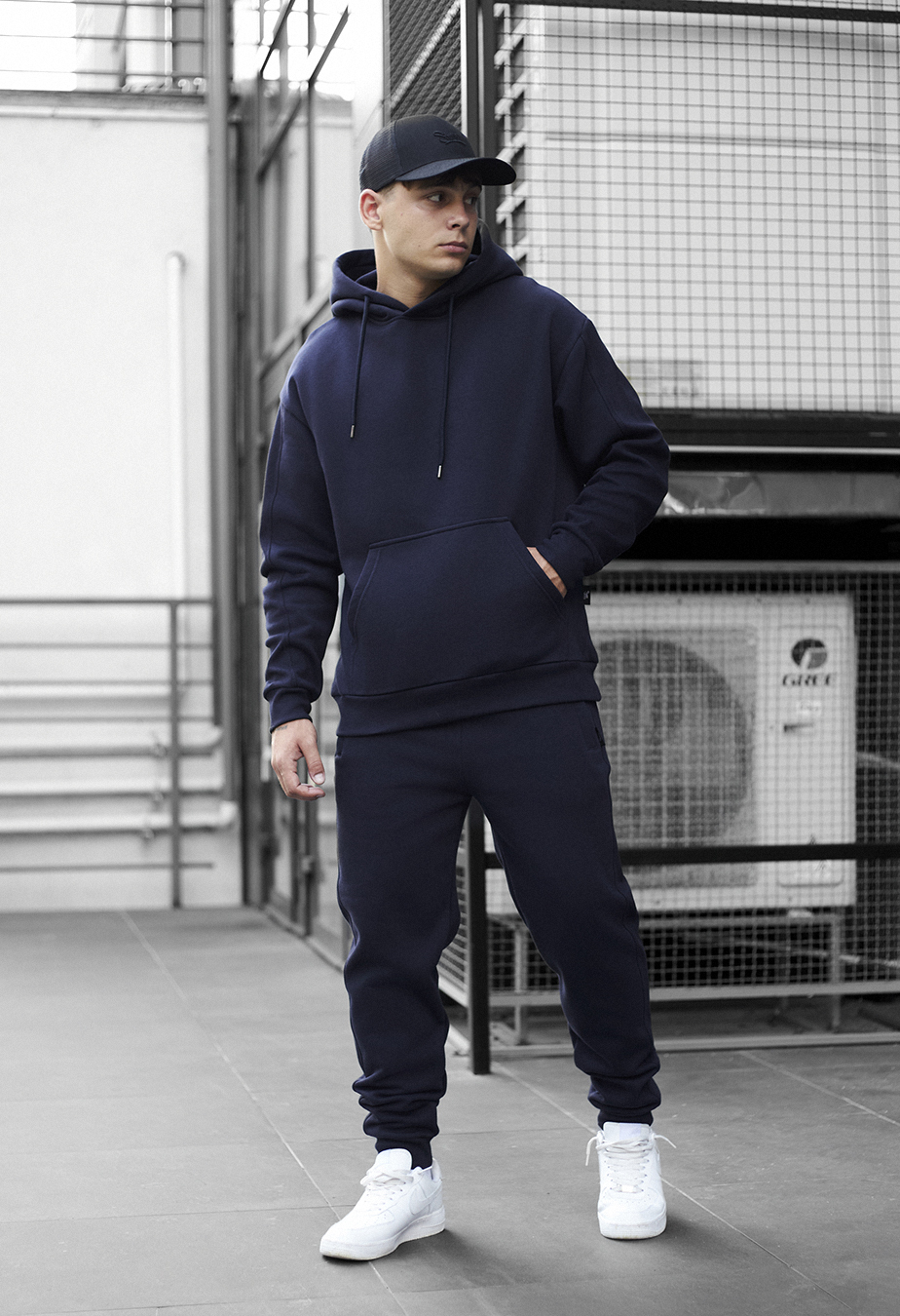 Costum de trening Staff jax navy oversize fleece