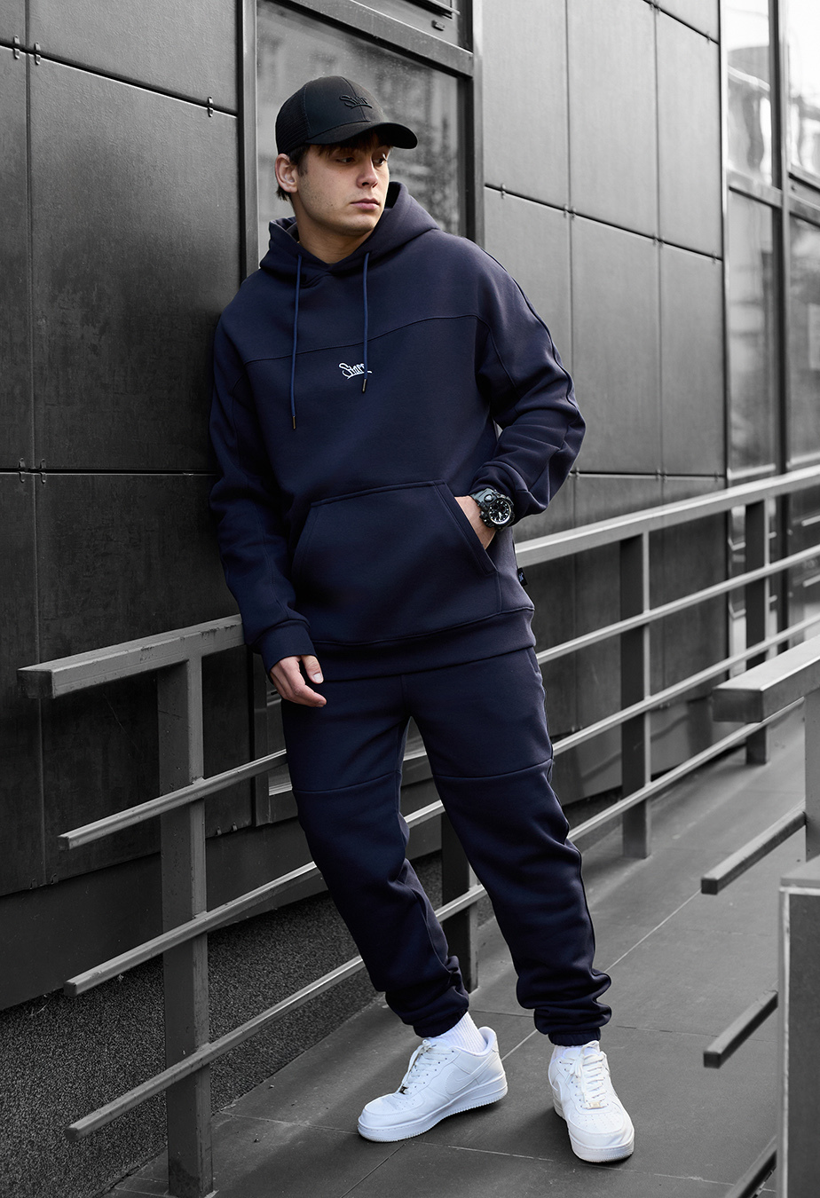 Costum de trening Staff sa navy logo fleece
