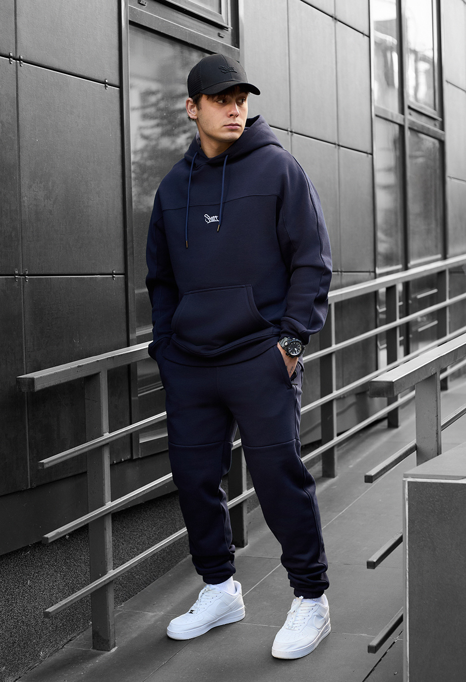 Costum de trening Staff sa navy logo fleece