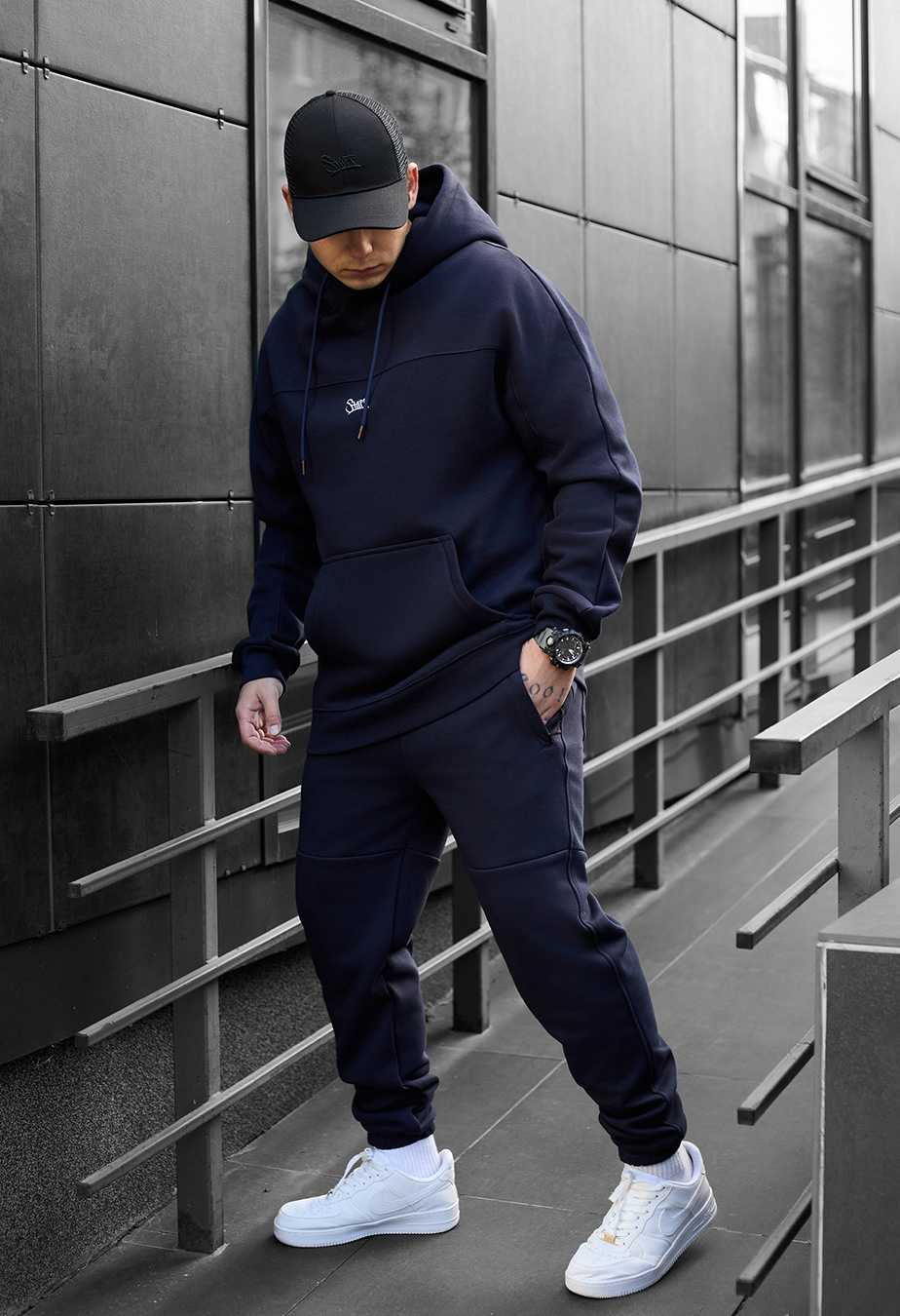 Costum de trening Staff sa navy logo fleece