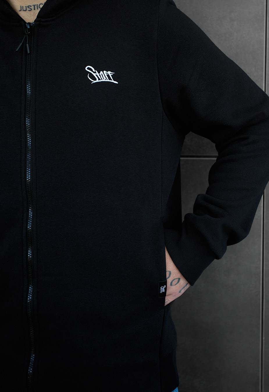 Hanorac cu fermoar Staff zip black logo fleece