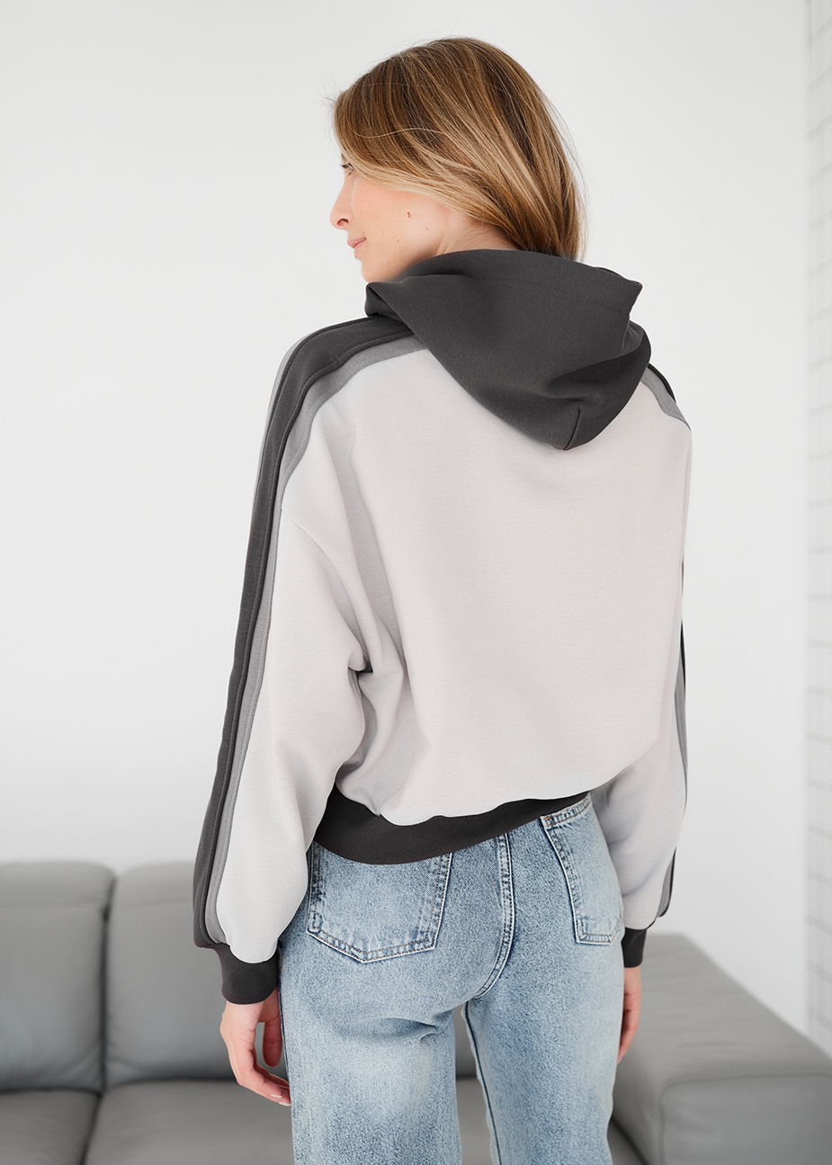 Hanorac de damă Staff twi light gray & gray oversize