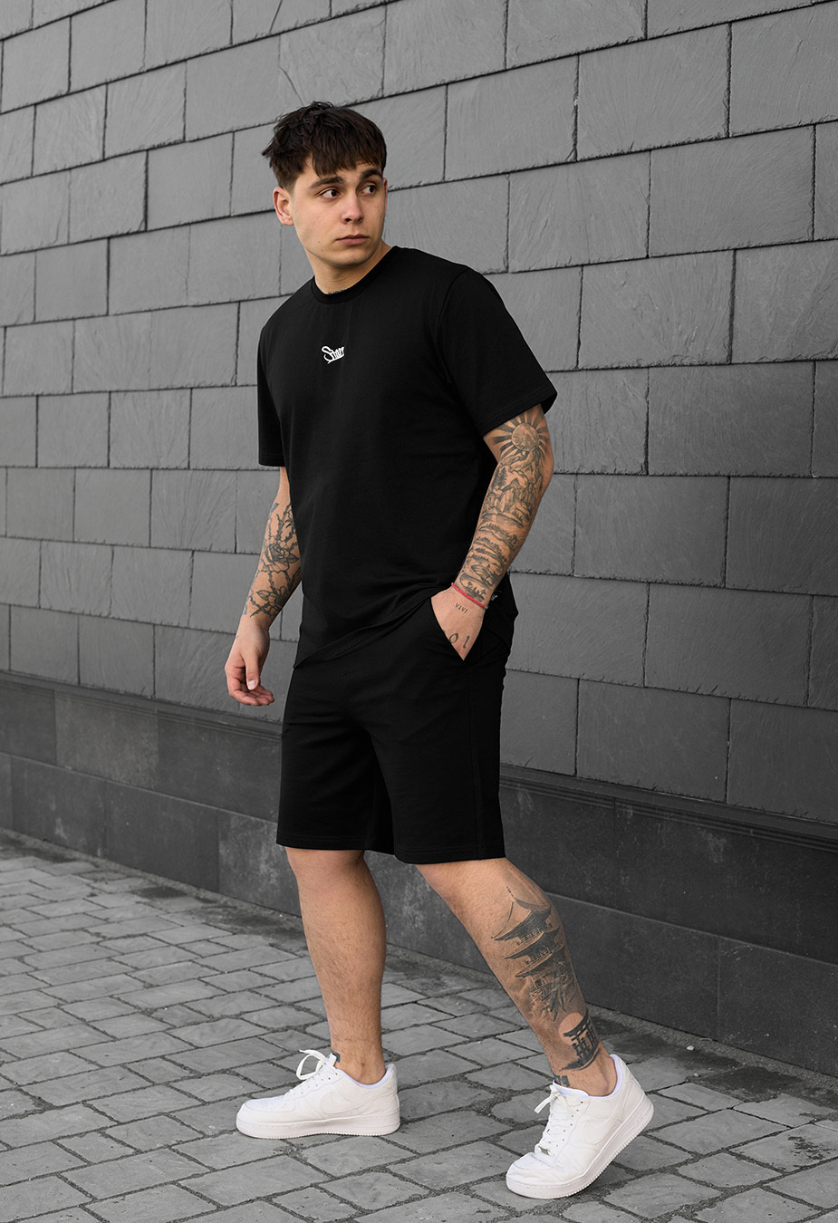 Set de vară tricou + pantaloni scurți Staff logo