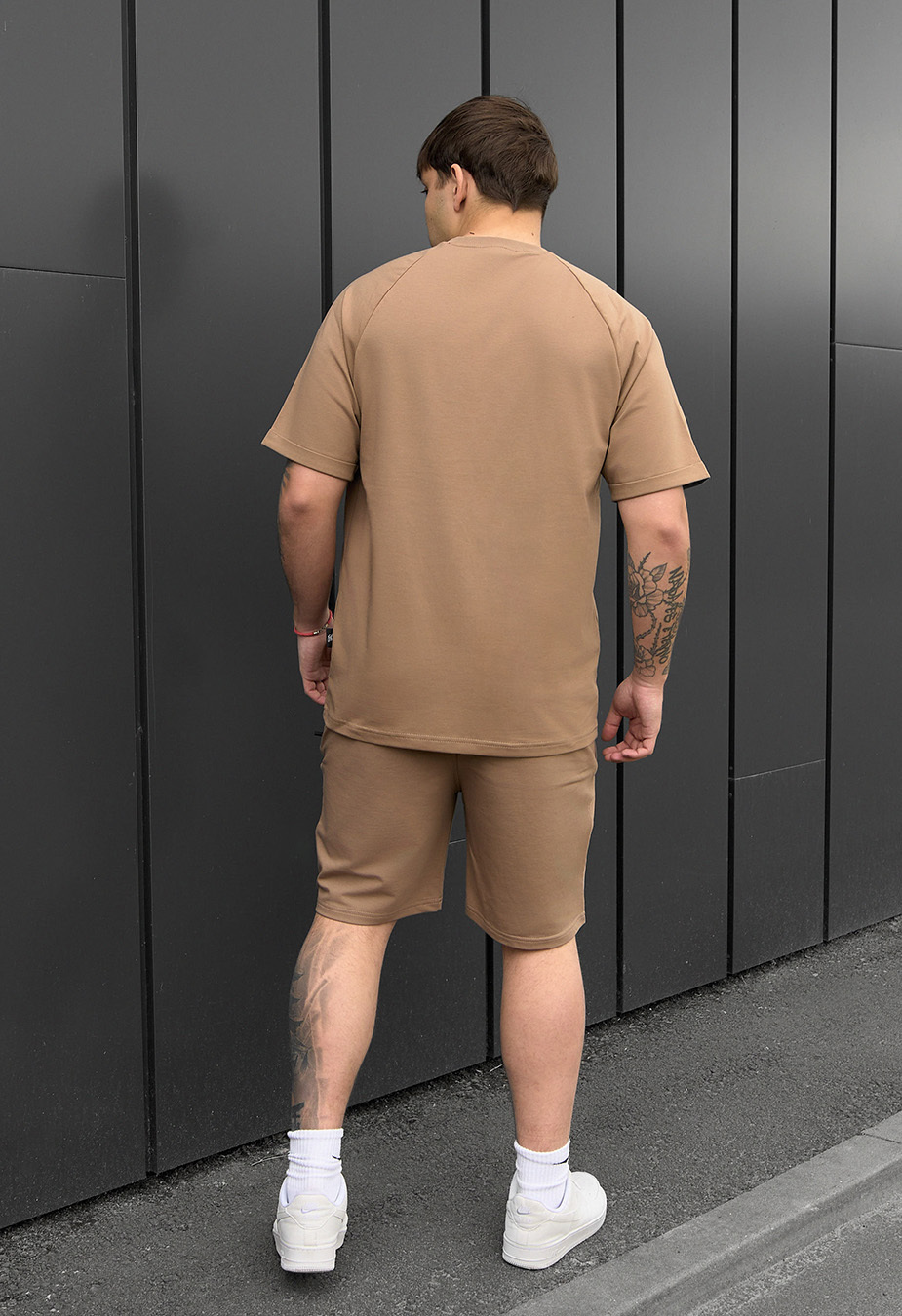 Set de vară tricou + pantaloni scurți Staff mb brown