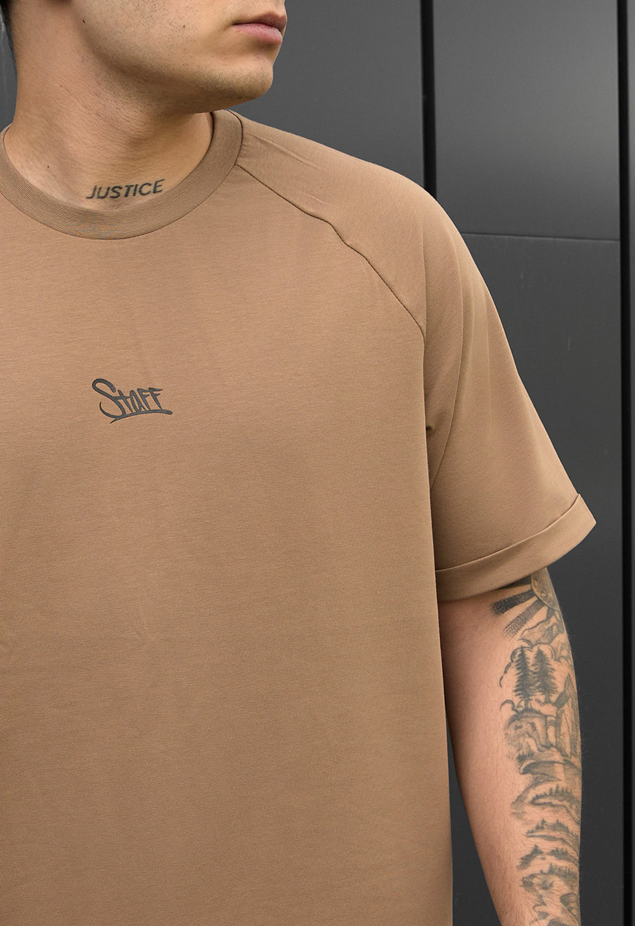 Set de vară tricou + pantaloni scurți Staff mb brown