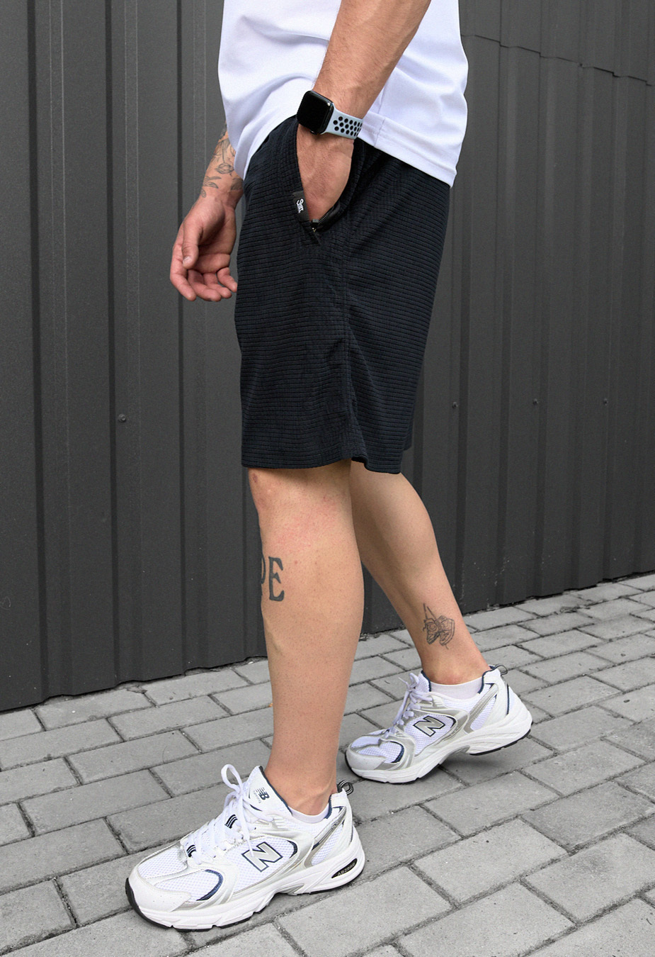 Pantaloni scurți tricotați Staff at black
