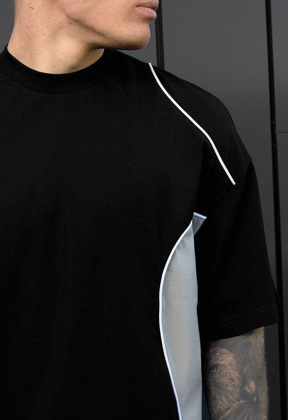 Tricou Staff black & gray