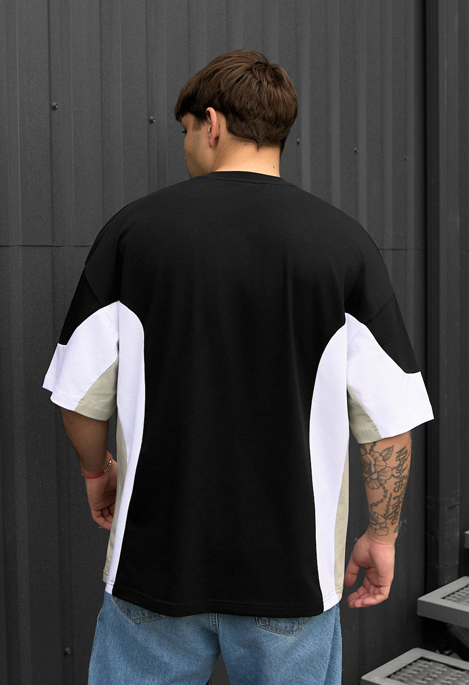 Tricou Staff color block oversize
