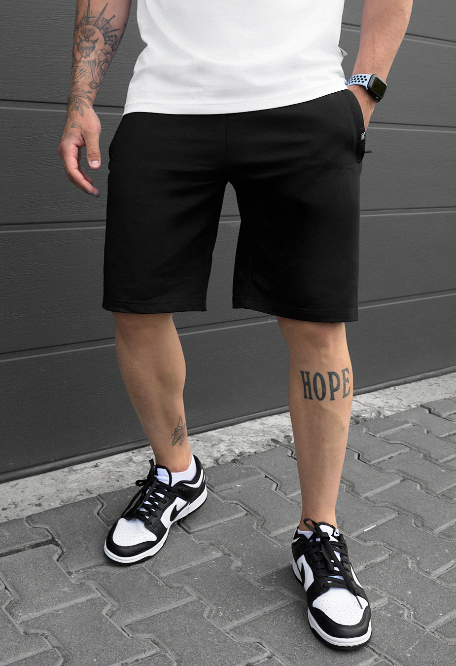 Pantaloni scurți tricotați Staff wh black