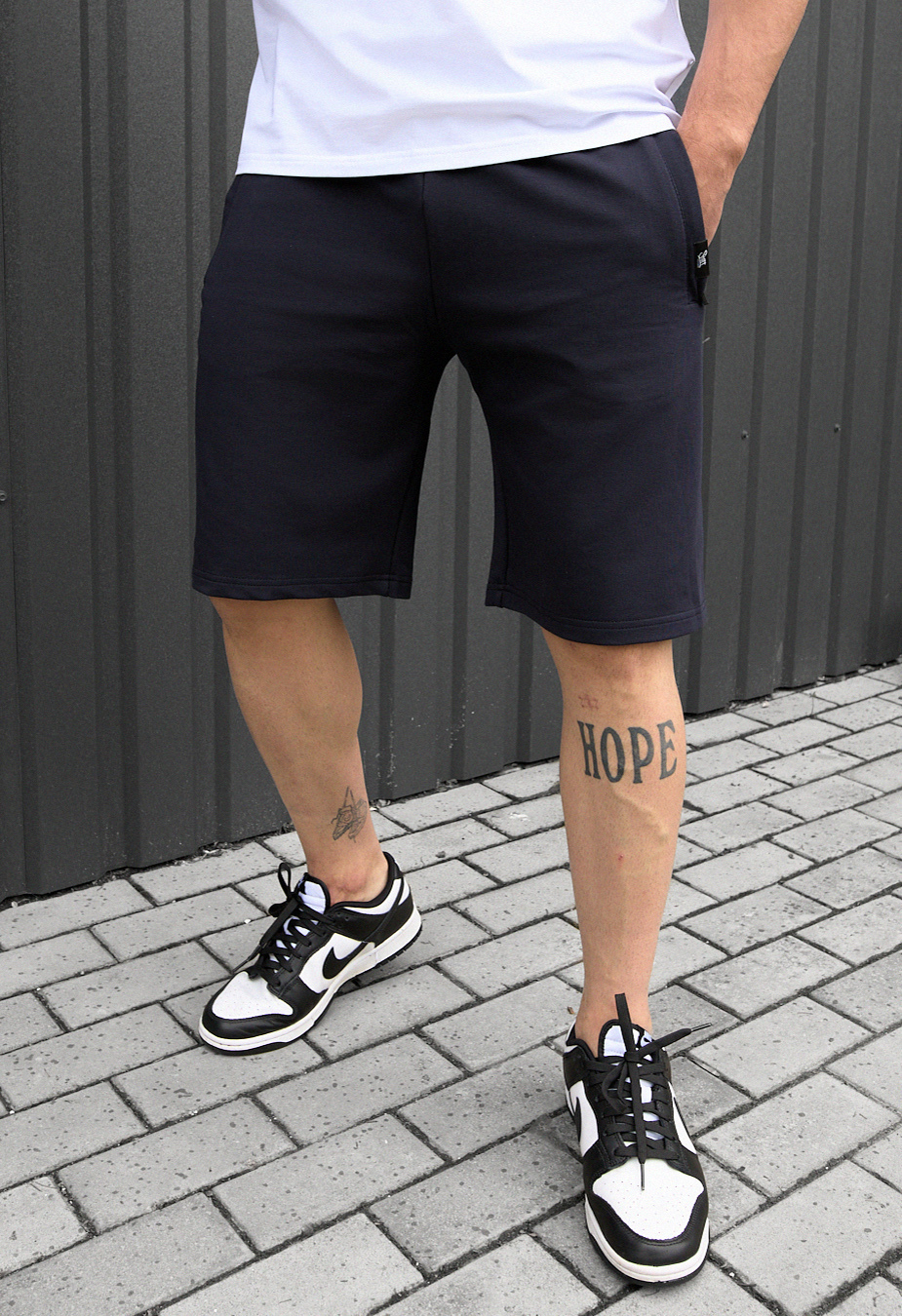 Pantaloni scurți tricotați Staff wh navy