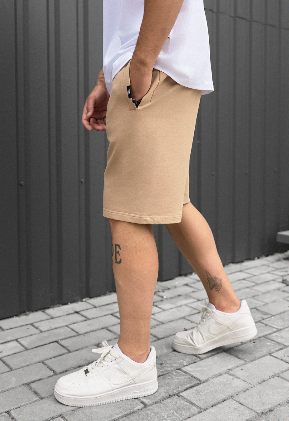 Pantaloni scurți tricotați Staff wh beige
