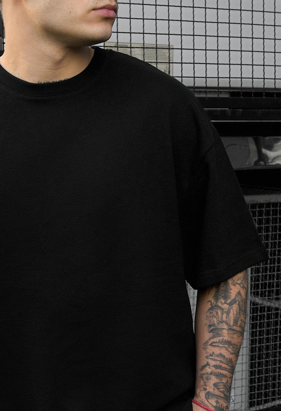 Set de vară tricou + pantaloni scurți Staff vic black oversize