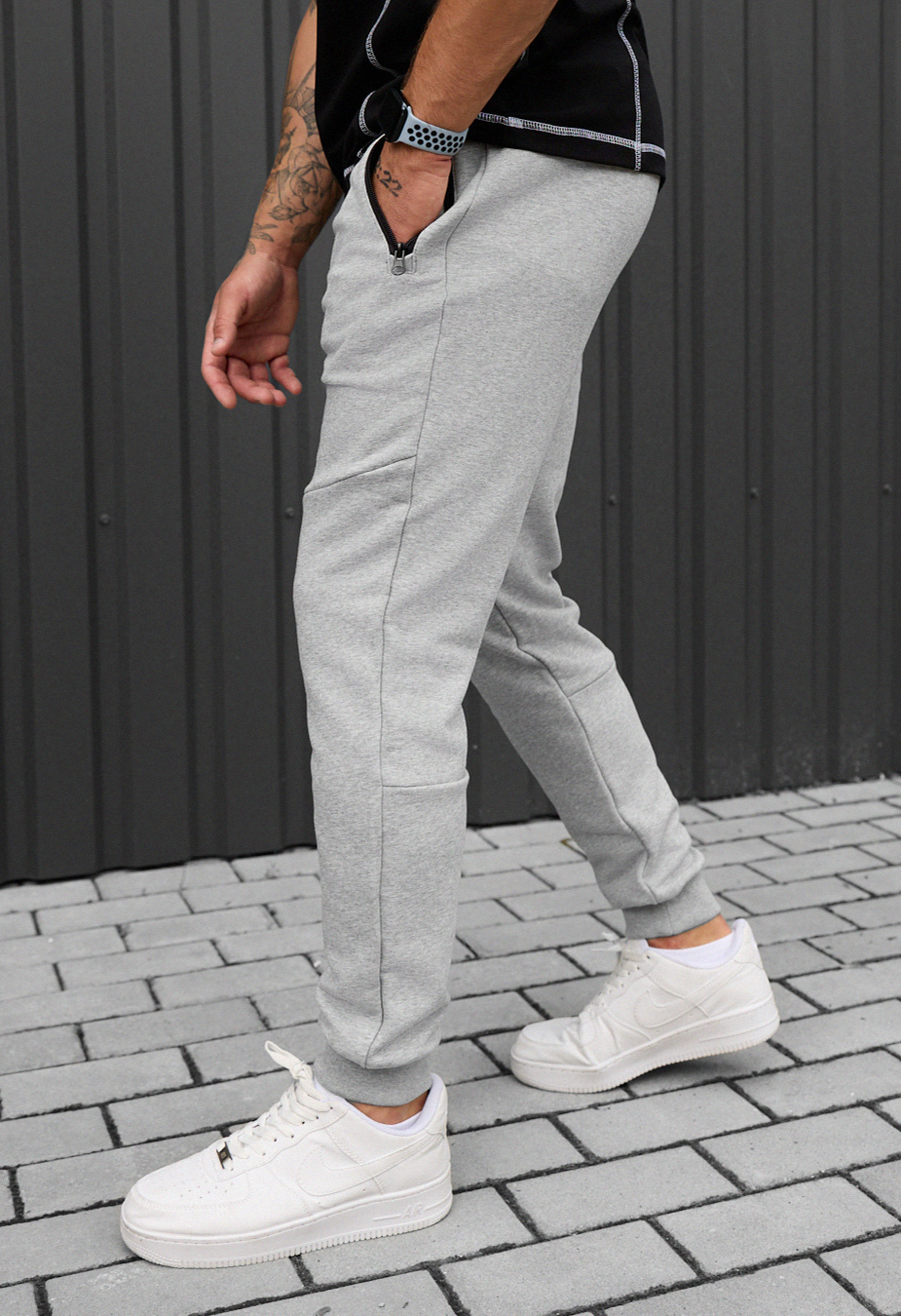 Pantaloni de trtening Staff wol gray melange