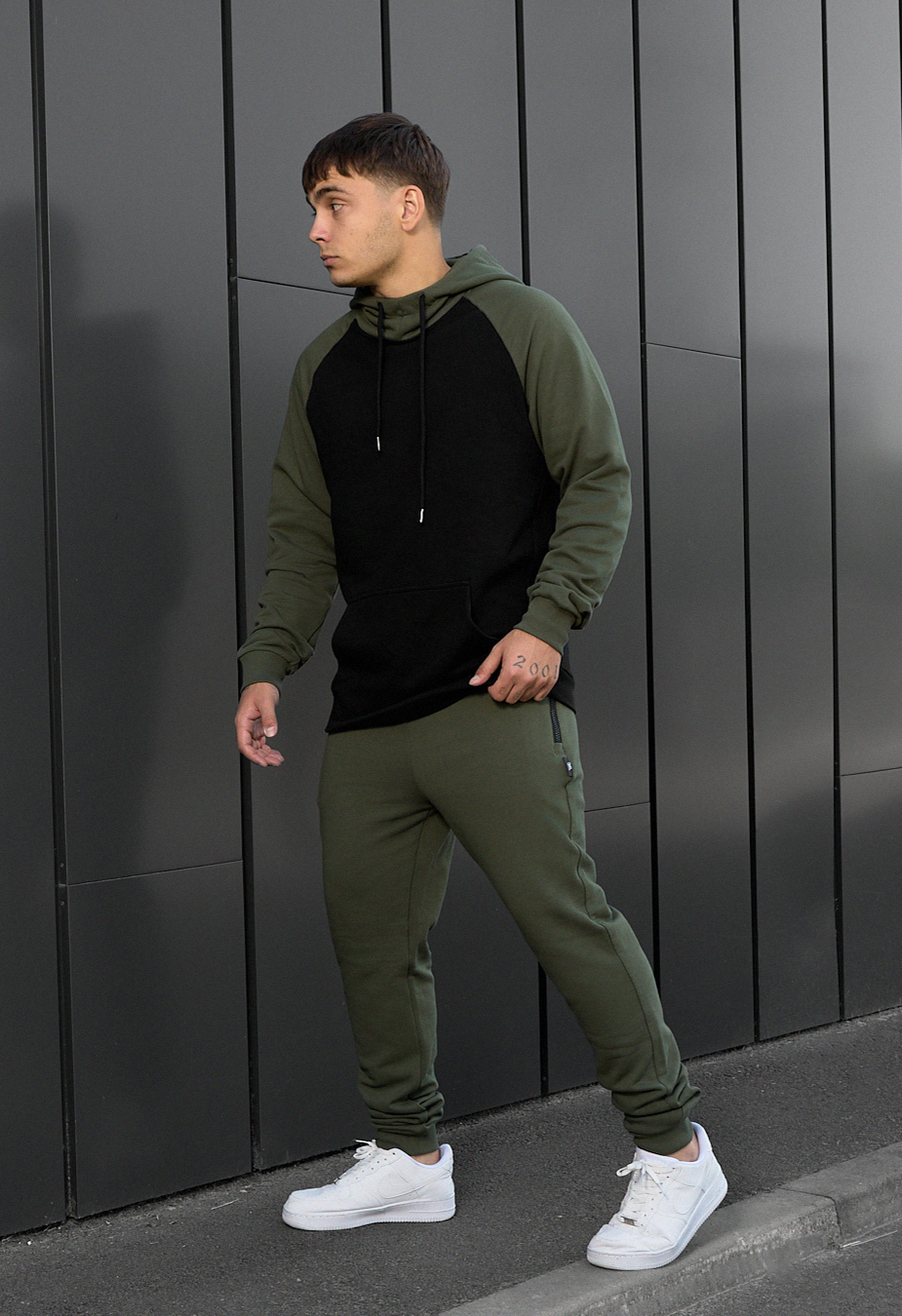 Costum de trening Staff ro khaki & black