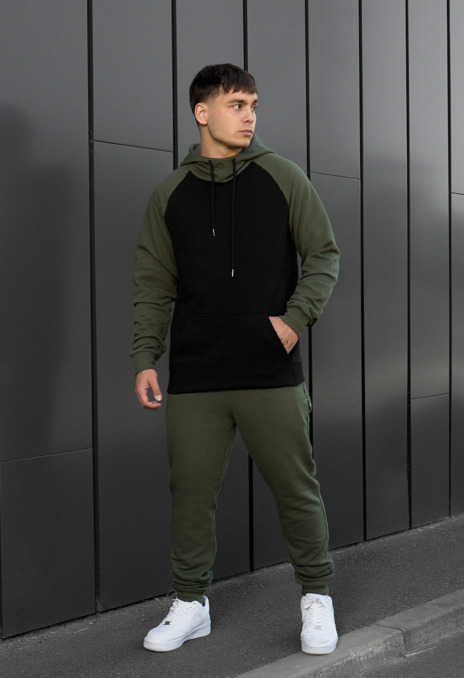 Costum de trening Staff ro khaki & black