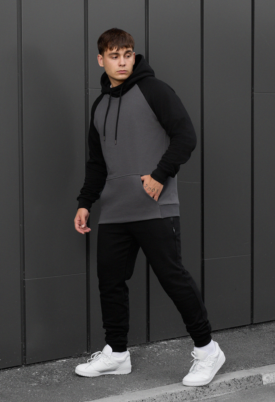 Costum de trening Staff ro black & dark gary