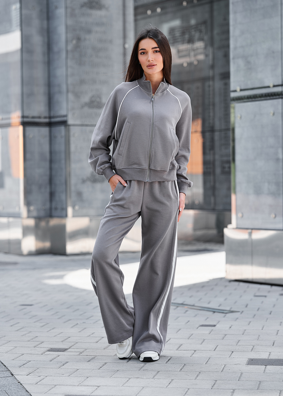 Costum de trening de damă Staff fid gray oversize reflective