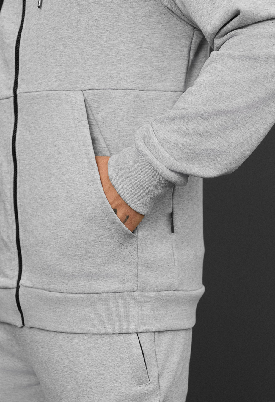 Costum de trening Staff wo zip gray melange