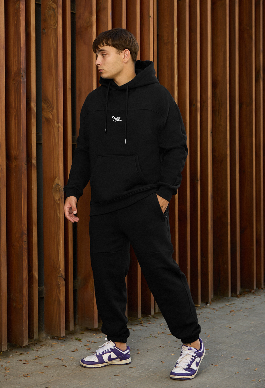 Costum de trening Staff say black logo fleece