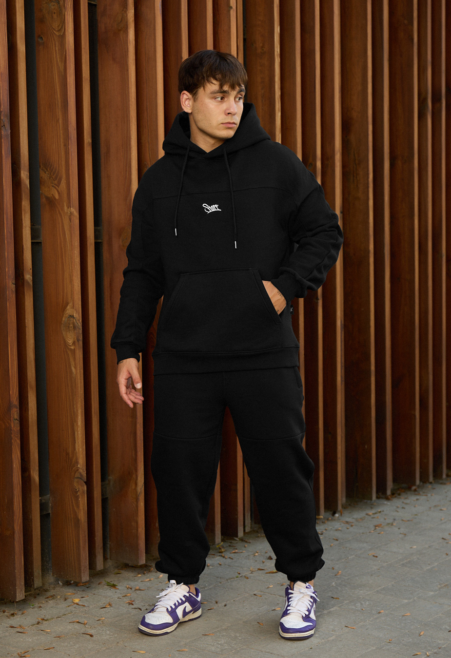 Costum de trening Staff say black logo fleece