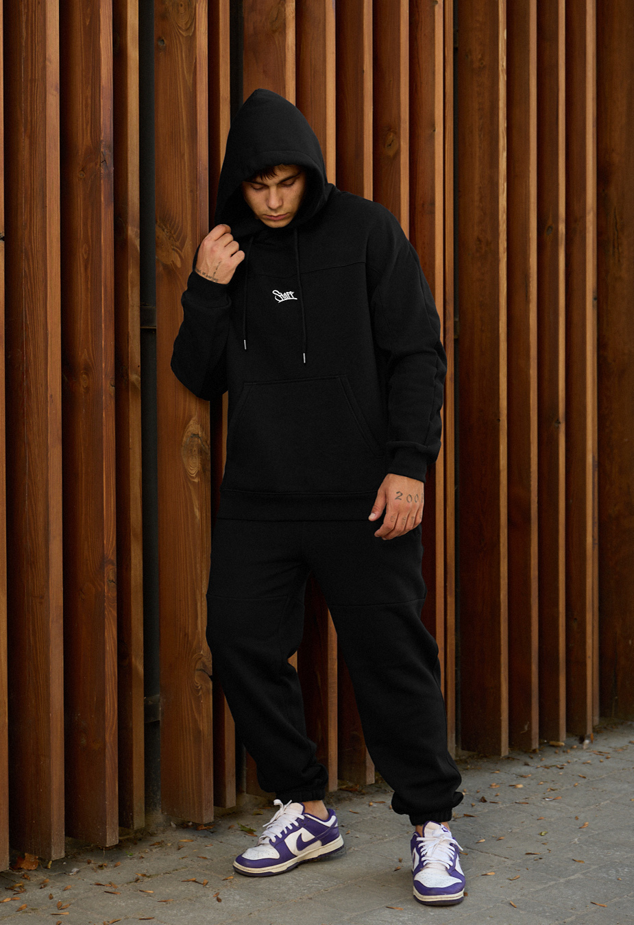 Costum de trening Staff say black logo fleece