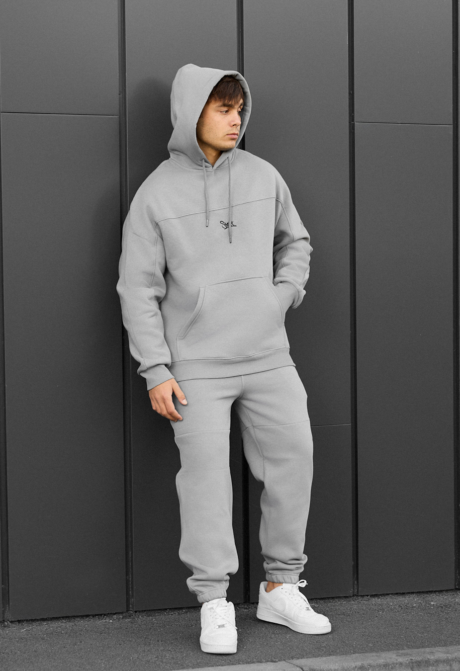 Costum de trening Staff say light gray logo fleece