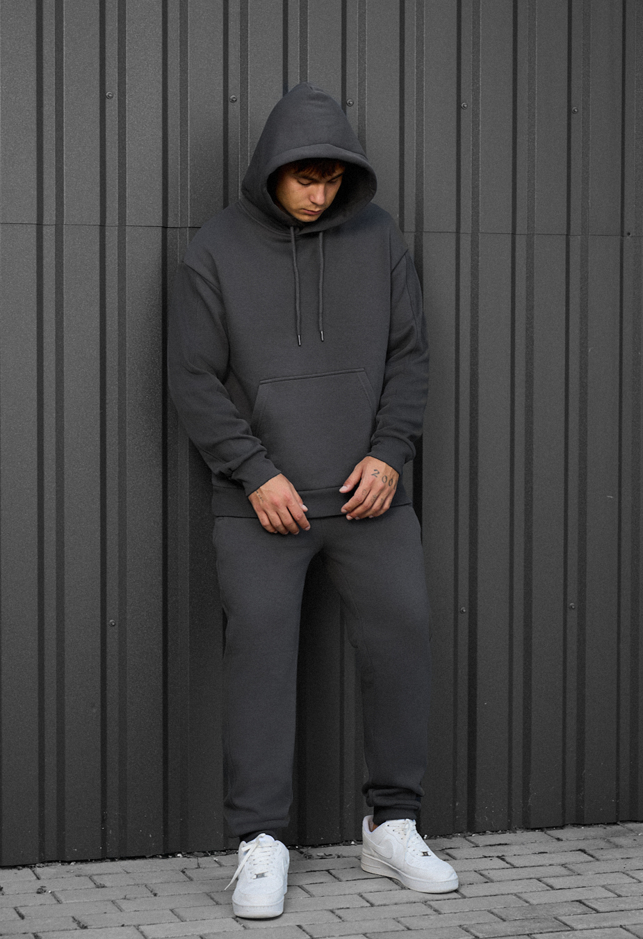 Costum de trening Staff cr dark gray oversize fleece