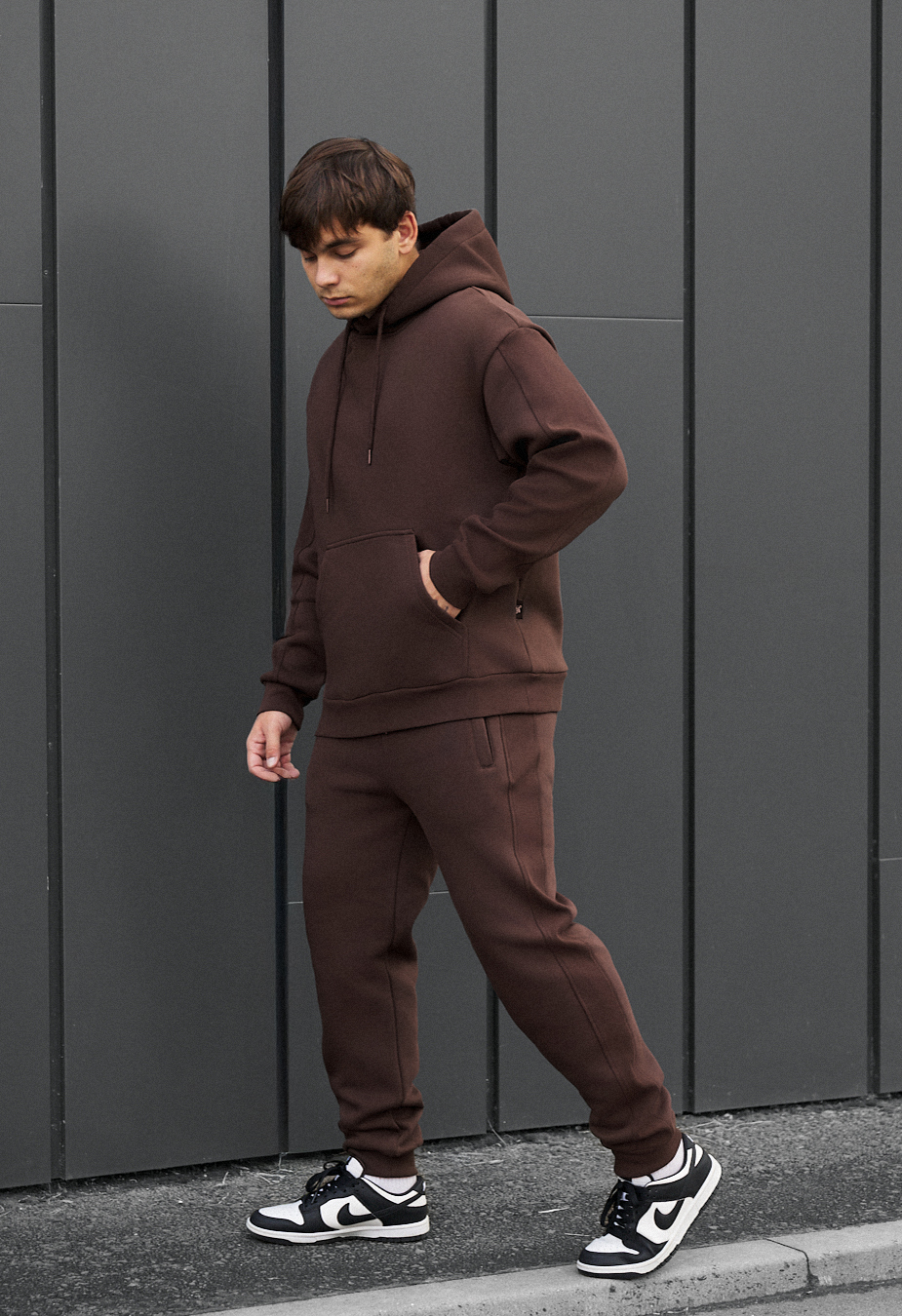 Costum de trening Staff cr brown oversize fleece