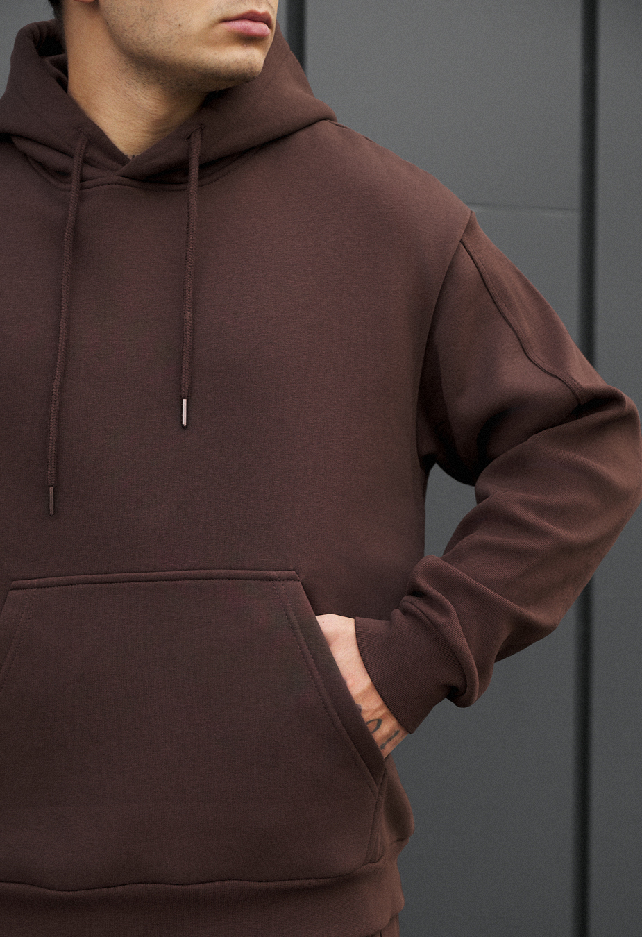 Costum de trening Staff cr brown oversize fleece