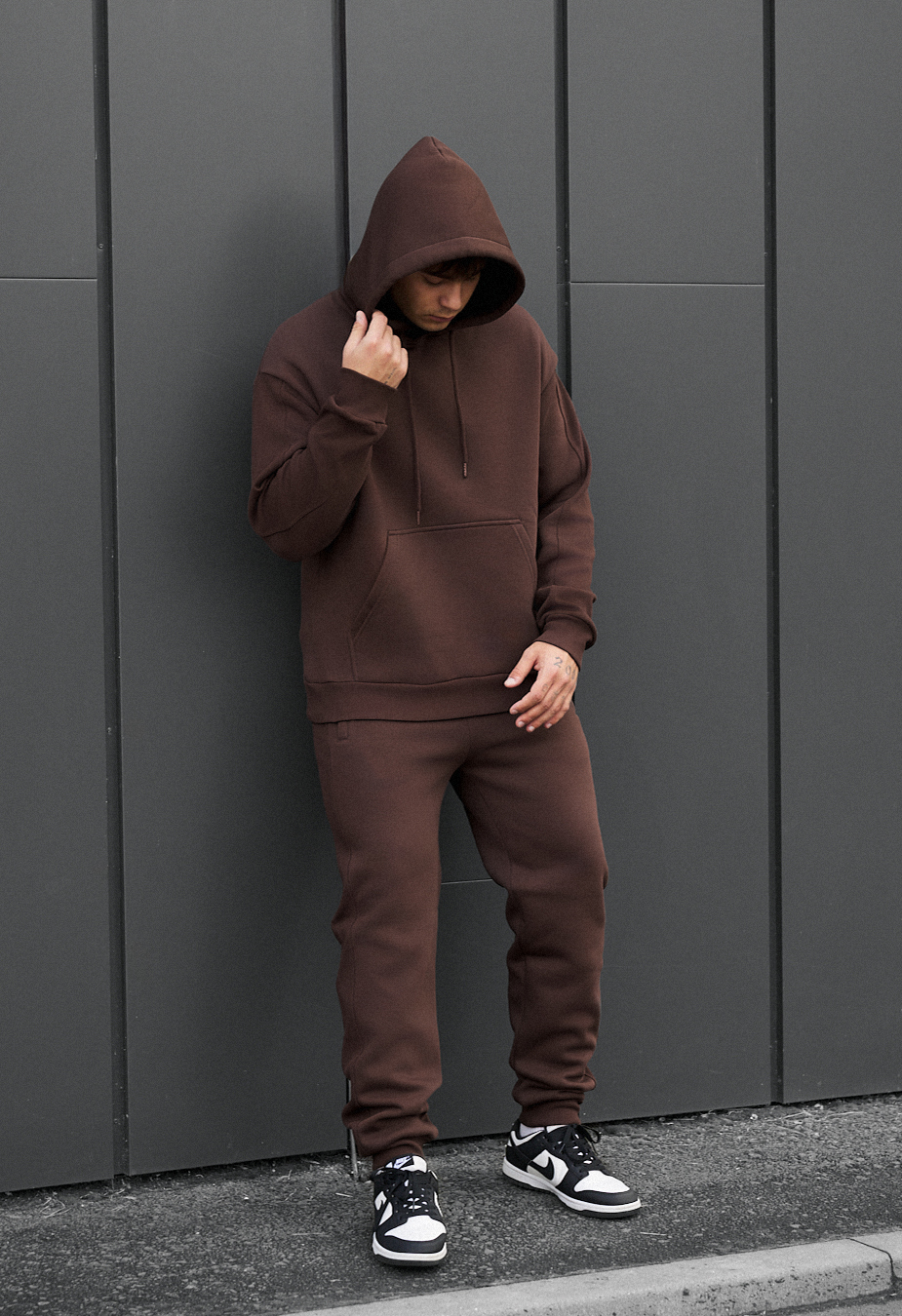 Costum de trening Staff cr brown oversize fleece