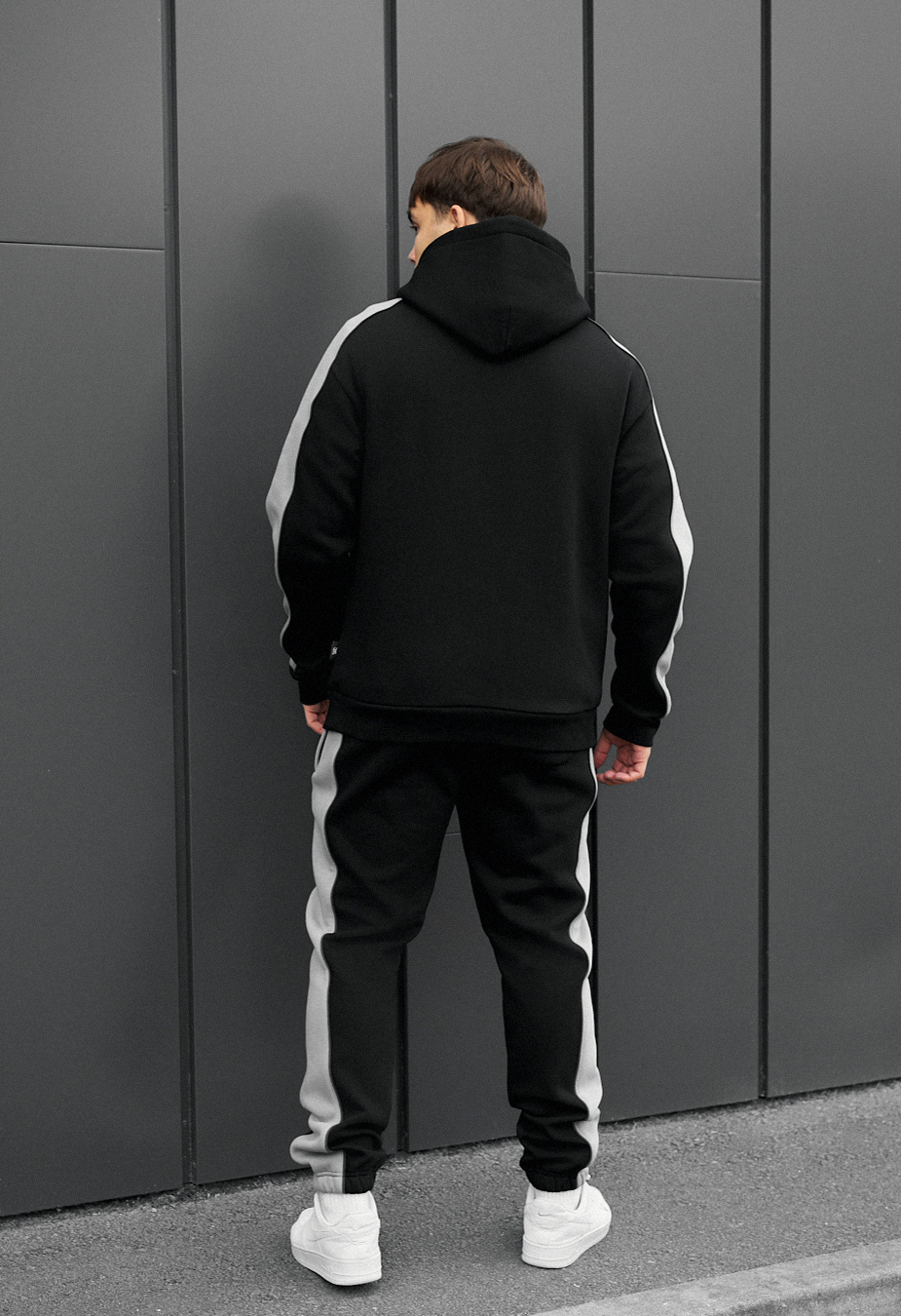 Costum de trening Staff rik black & gray oversize fleece