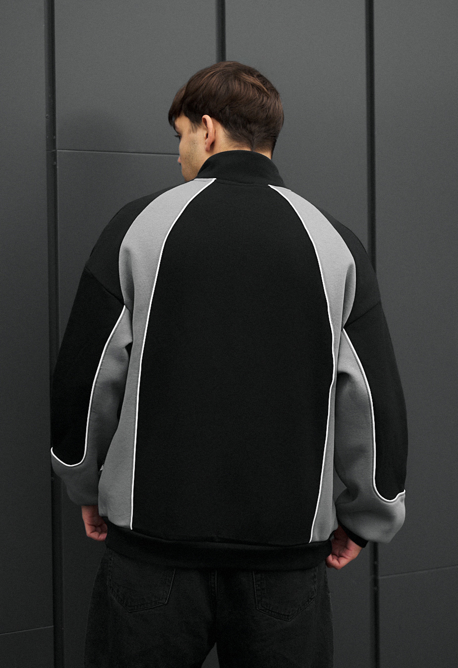 Bluză Staff mi gray & black reflective oversize fleece